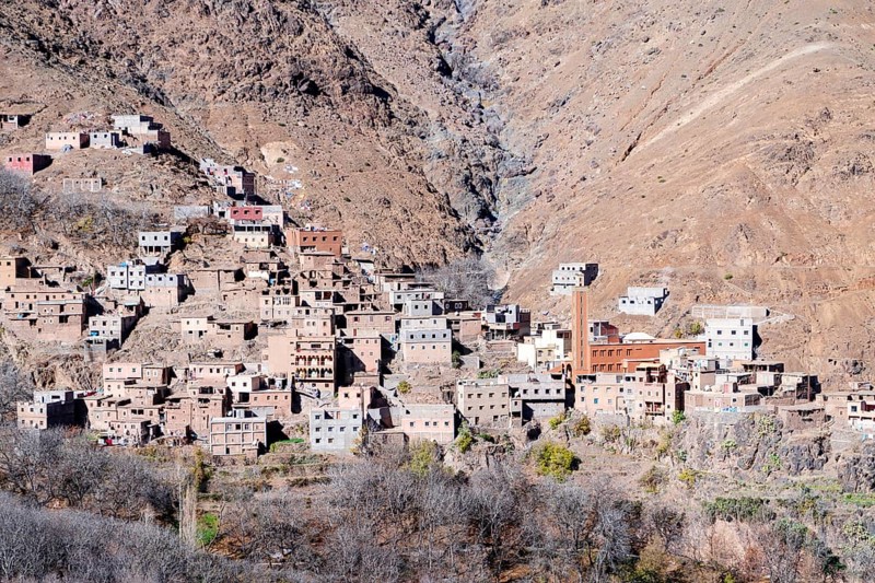 Small berber village in Atlas mountains