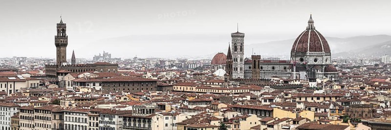 View of Florence with Palazzo Vecchio and Santa Maria del Fiore