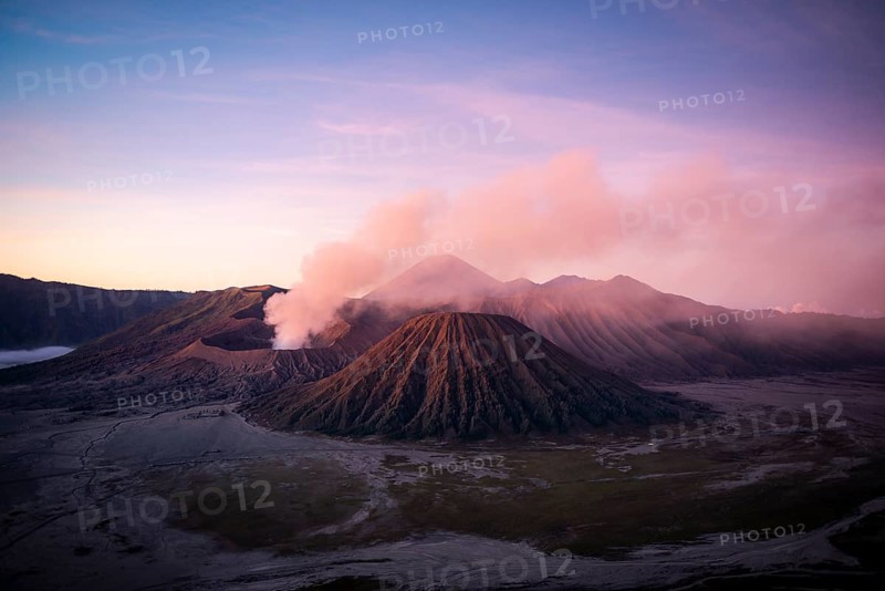 Volcanic landscape at sunrise