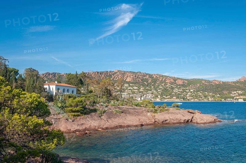Coastal landscape with the mountains Massif de l'Esterel