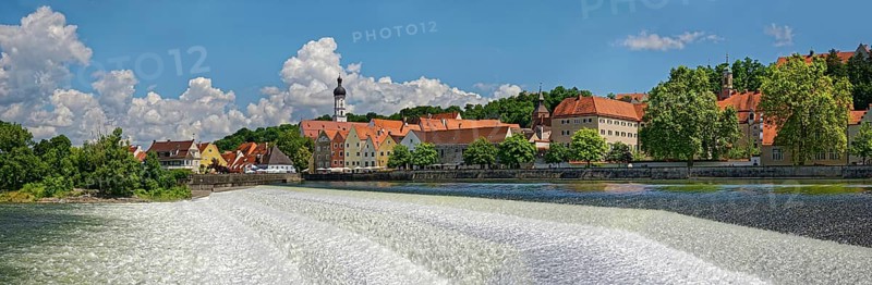 Old town of Landsberg am Lech with Lechwehr