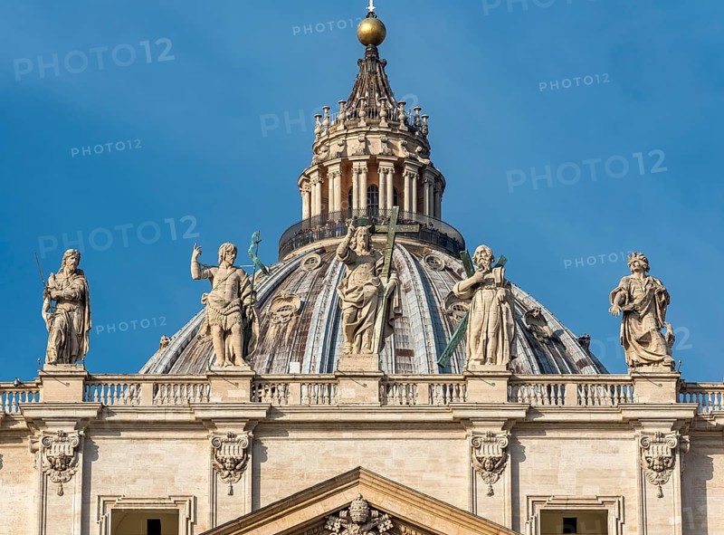 Cupola of St. Peter's Basilica with statues of Saints James