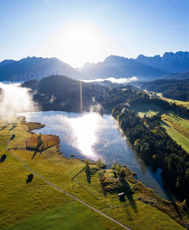 Lake Geroldsee with Karwendel mountains