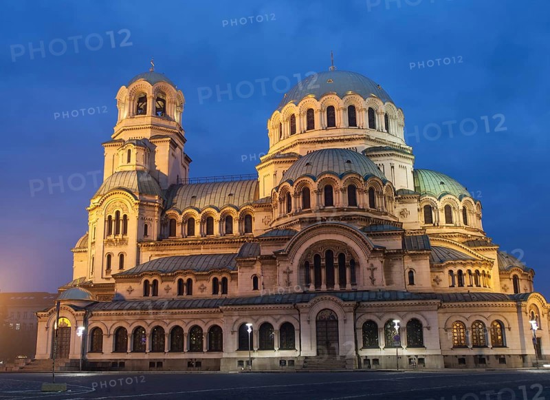 Cathedral of Alexander Nevsky at blue hour