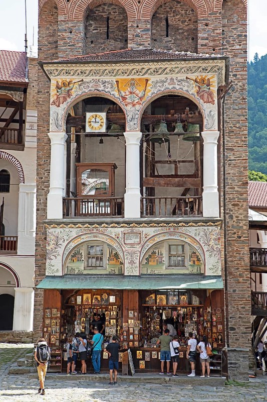 Inner courtyard with clock tower of the monastery church