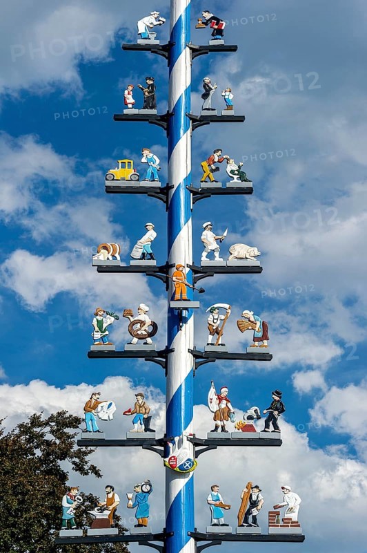 Maypole with guild sign