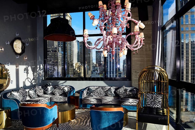 Rooftop Bar of Hendrick's Hotel with Venetian candelabra