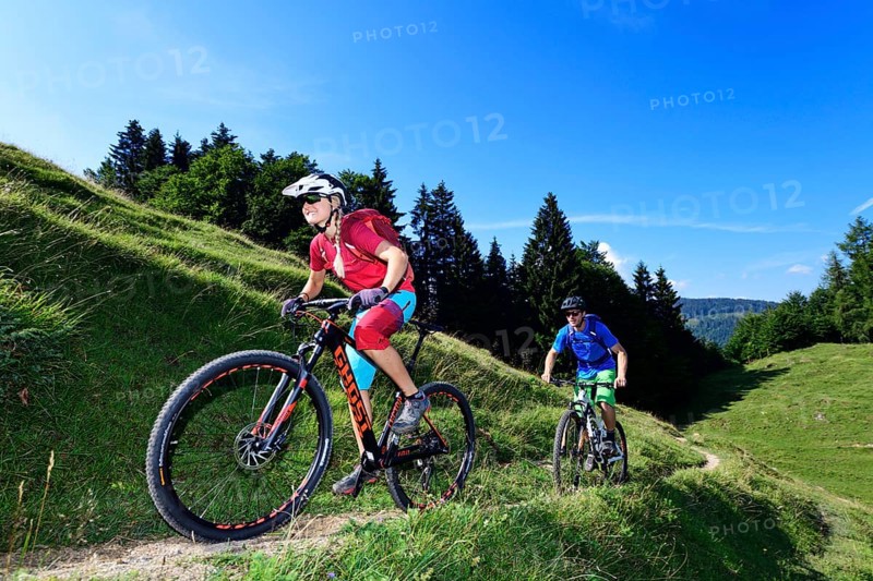 Mountain bikers on the Moeslalmkogel