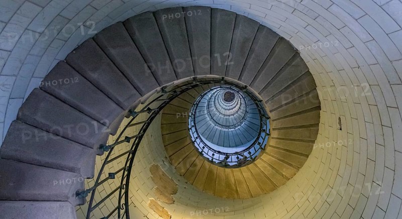 Staircase covered with opal glass tiles