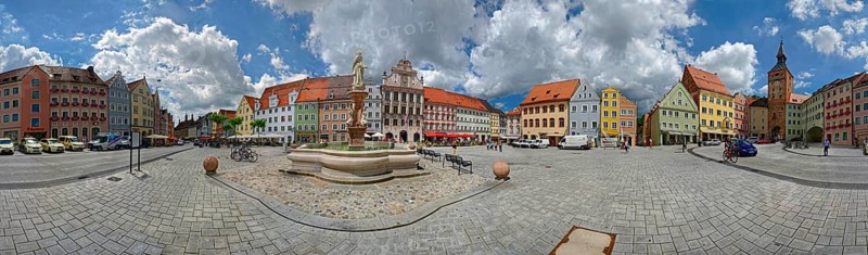 360 panorama from the main square of Landsberg