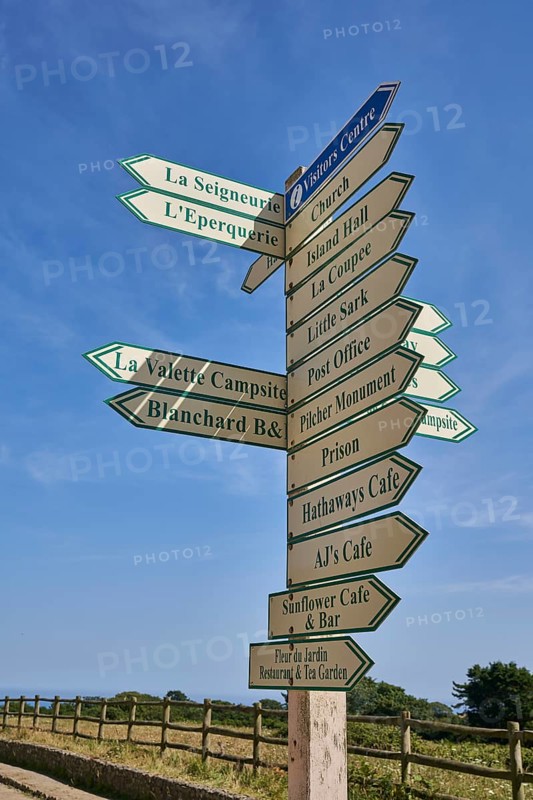 Signposts on the island of Sark
