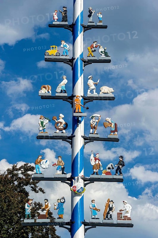 Maypole with guild sign