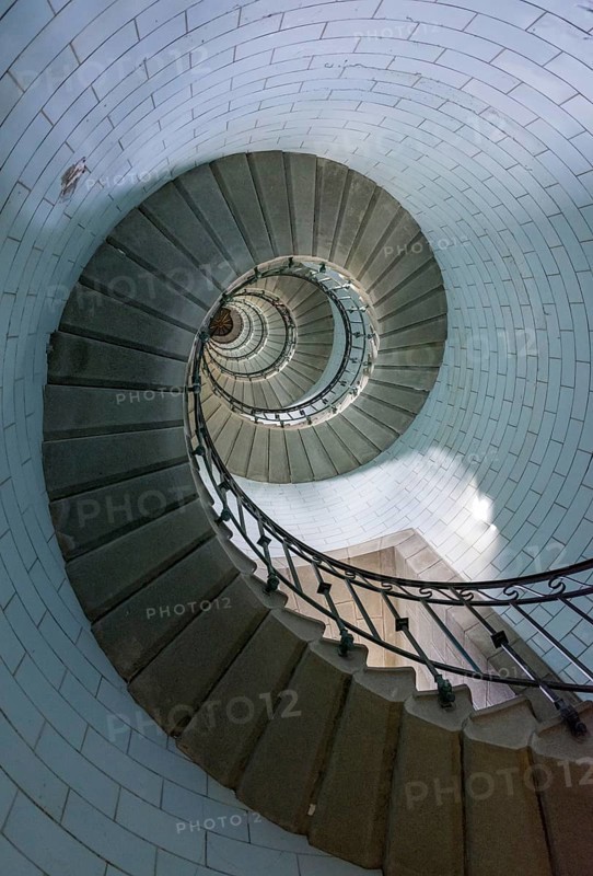 Staircase covered with opal glass tiles