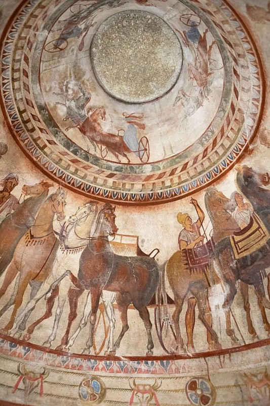 Ceiling painting in the Thracian tomb of Kazanlak