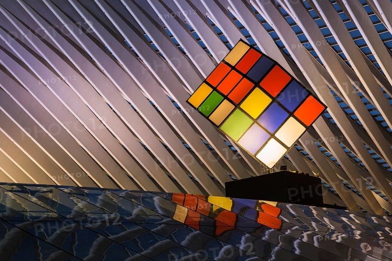 Large Rubik's Cube in Liege railway station