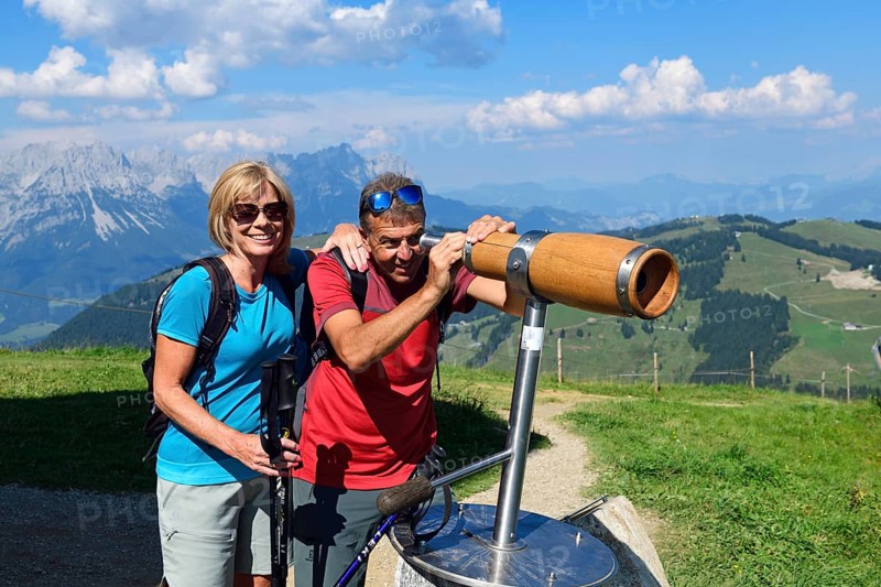 Hikers on the summit panorama trail