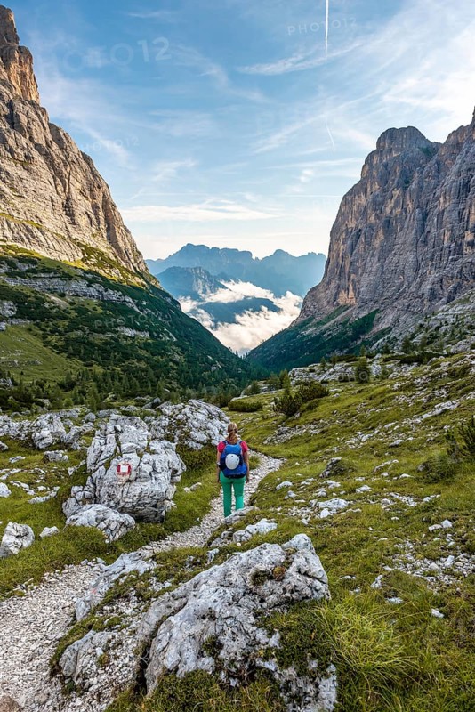 Young hiker on a hiking trail