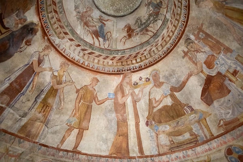 Ceiling painting in the Thracian tomb of Kazanlak