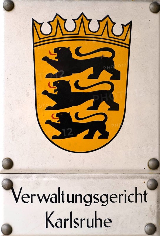 Sign at the entrance to the administrative court Karlsruhe