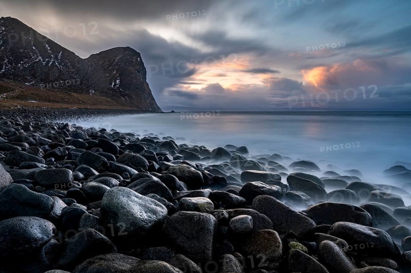 Rocky coast with surf