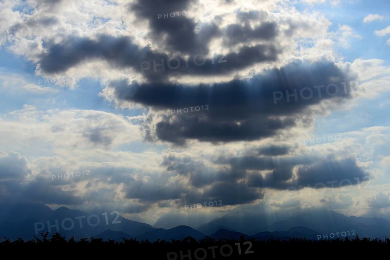 Vineyards with cloud atmosphere over the Andes main ridge