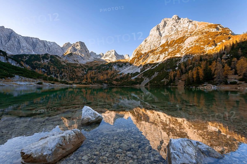 Mountains are reflected in the Seebensee