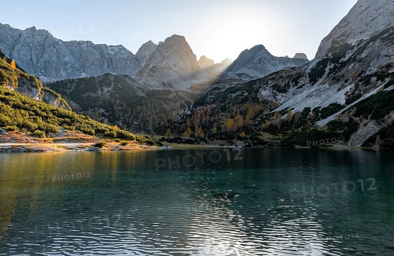 Mountains are reflected in the Seebensee