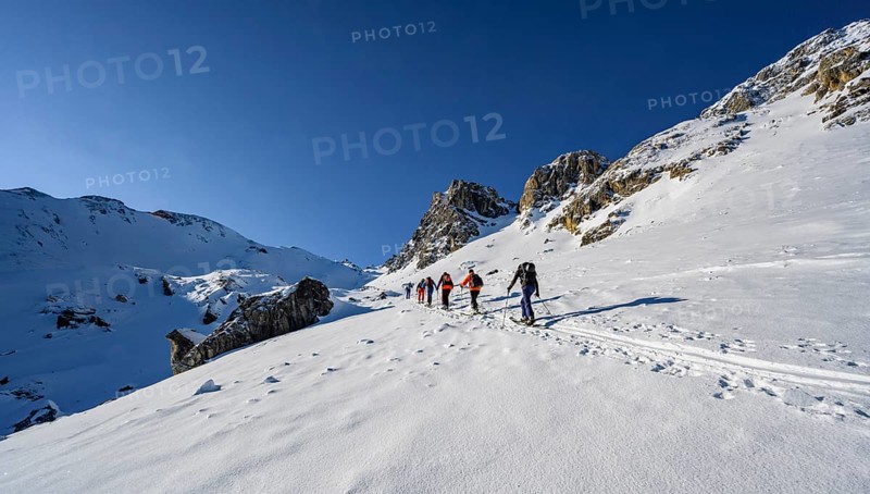 Ski tourers in winter