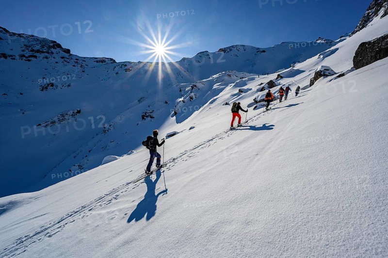 Ski tourers in winter