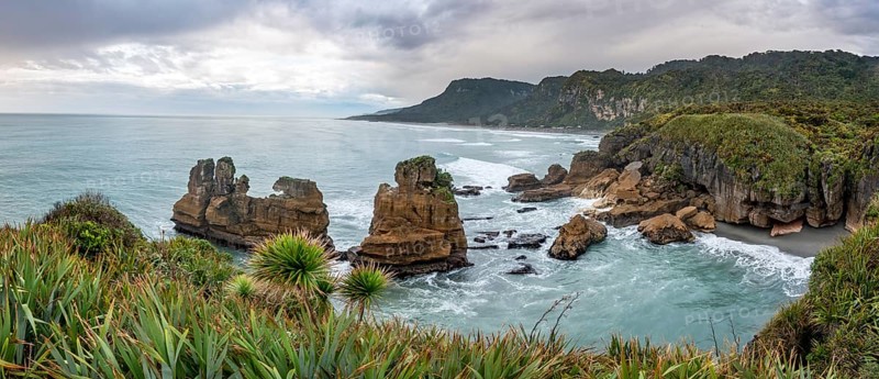 Coastal landscape of sandstone rocks