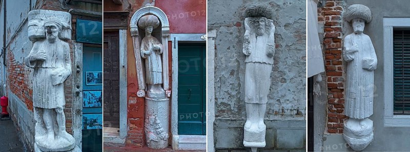 Marble statues of a merchant family from the 13/14 century