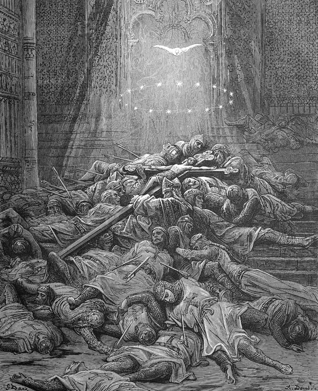 The killed templar knights infront the gates of Jerusalem