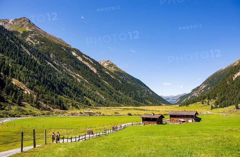 Hikers in the Krimml Ache Valley