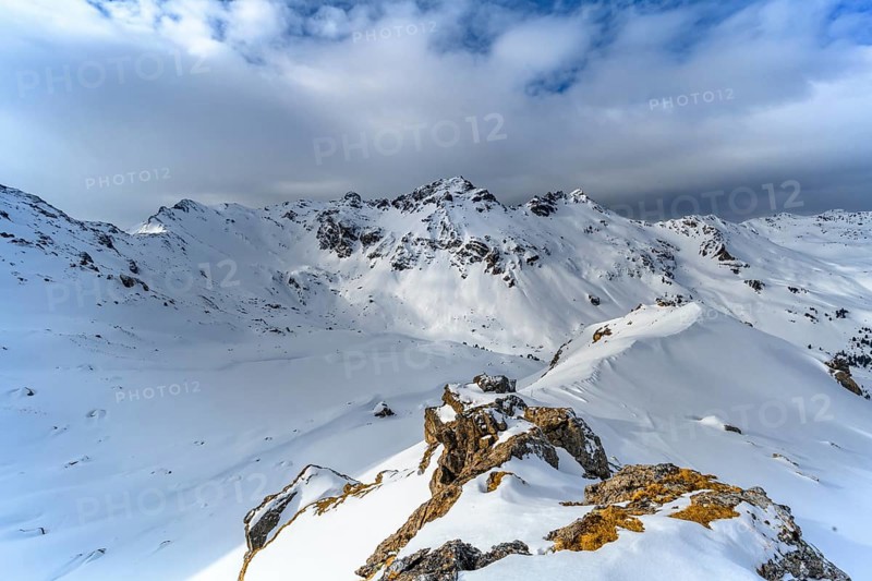 Snow-covered mountain peaks