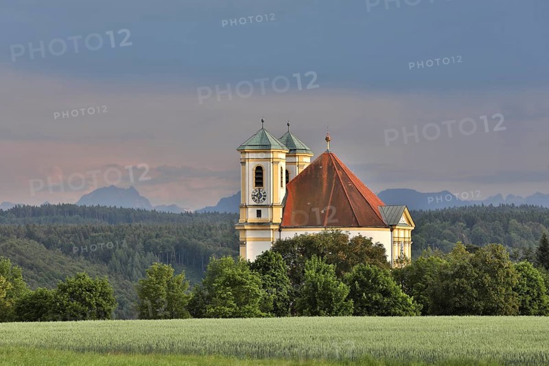 Church Marienberg above the Salzach valley