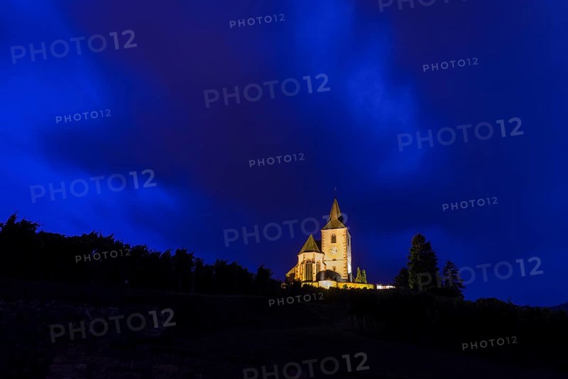 Thunderclouds over the church of Saint-Jaques-le-Majeur