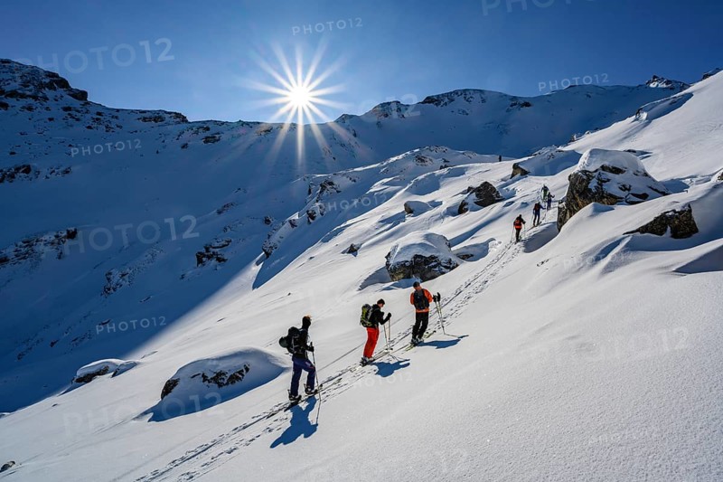 Ski tourers in winter