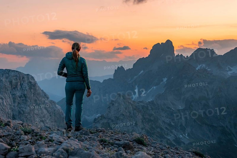 Hiker in the evening