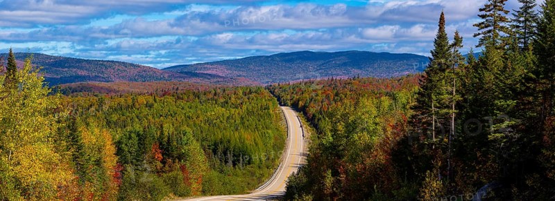 Parc National du Mont-Tremblant in Autumn colours.Near St.Donat Laurentians Quebec Canada
