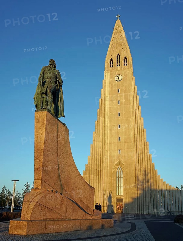 Hallgrimskirkja or Hallgrims Church Church and Leif Eriksson Monument