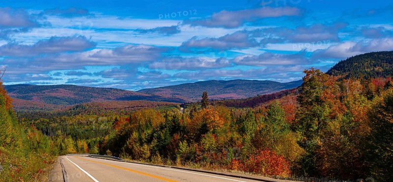 Parc National du Mont-Tremblant in Autumn colours. Near St.Donat Laurentians Quebec Canada
