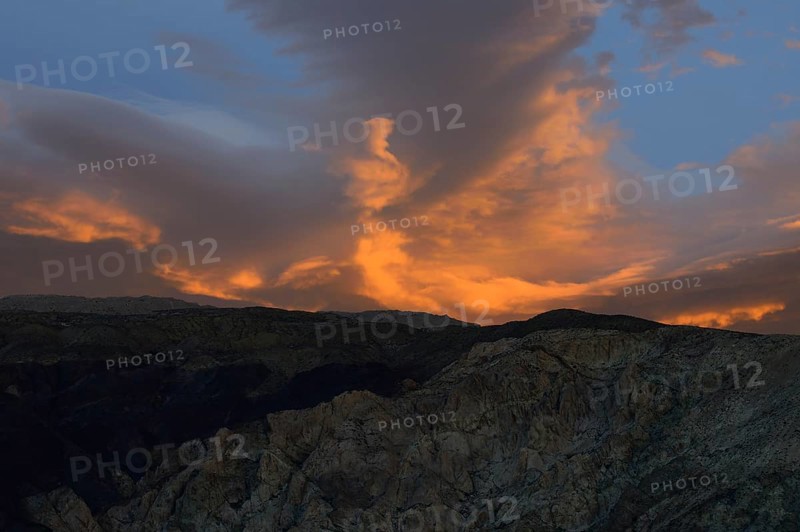 Burning clouds at sunset