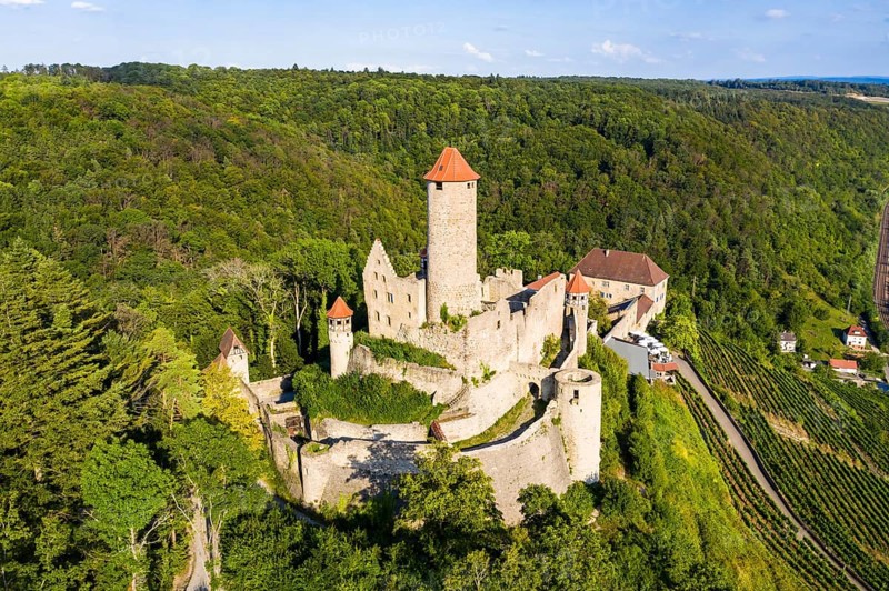 Aerial view of Hornberg Castle