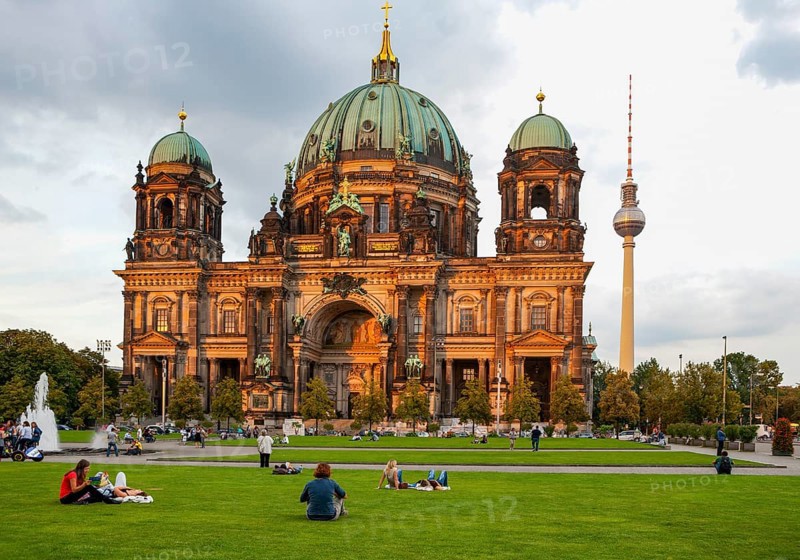 Berlin Cathedral with Television Tower and Lustgarten
