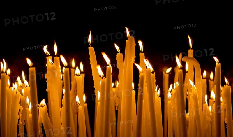 Ofer candles in the grotto