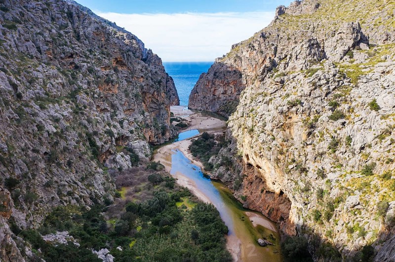 End of the gorge Torrent de Pareis at the sea