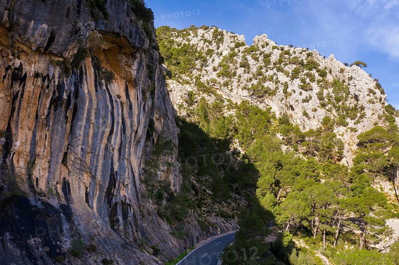 Rock formation at the Coll de Sa Bataia in the Serra de Tramuntana