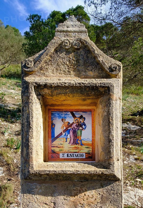 Stations of the Cross on the pilgrimage route to Puig de Sant Salvador
