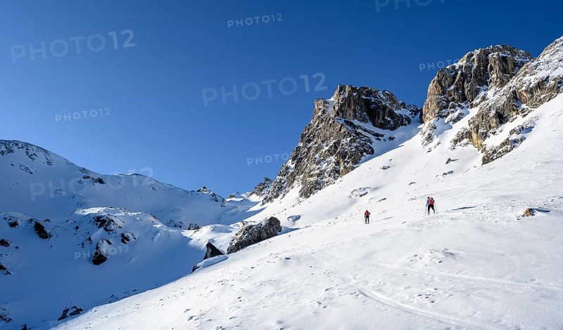 Ski tourers in winter