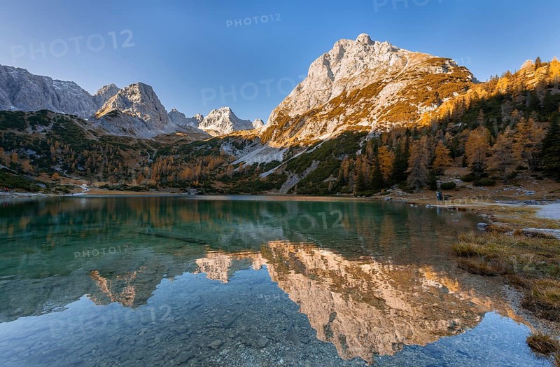 Mountains are reflected in the Seebensee